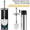 JWBSTUIW Stainless Steel Toilet Brush Holder Toilet Bowl Scrubber Brush with Stiff Bristles Modern Design Bathroom Tool Clean Accessories view 4