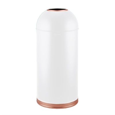 CAIMIAO Outdoor Trash can Large Trash Can Outdoor Stainless Steel Garbage Can with Removable Inner Bucket, Open Top Commercial Trash Bin Waste Container, 48L/12.6 Gallons Garbage can