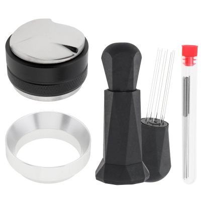 51mm Espresso Tamper and Distributor Tool Set, Coffee Tamper Leveler with Dosing Funnel & WDT Tool, Stainless Steel Coffee Tamper Fits 51mm Espresso Machines and Portafilters,Espresso Accessories Kit