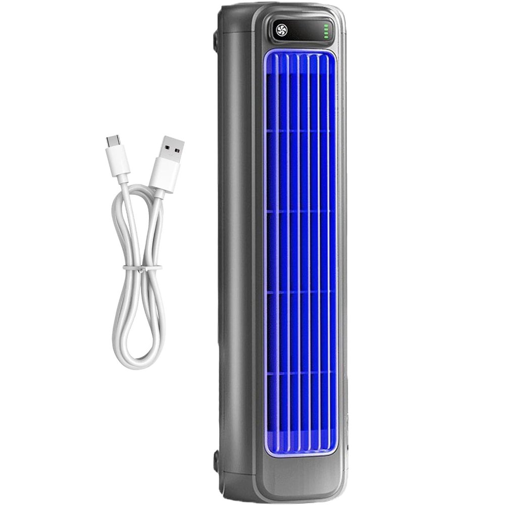 Portable Air Cooler Fan with USB Charging, 3 Speeds & Display - Mini Air Cooler for Office Desk, Bedroom, Kitchen and Personal Use(Blue)