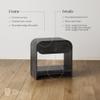 Nathan James Iris Mid-Century Modern Nightstand with Drawer, End Table with Storage for Bedroom or Living Room with Rounded Silhouette, Black Oak view 4
