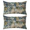 2 Pack Personalized Throw Pillow Cases 12x20 Inch Made in USA Chinoiserie Toile Lumbar Cushion Cases Blue Toile Dynasty Green Chinoiserie Gifts Bedroom Indoor Farmhouse Decorations Housewarming Gifts view 1
