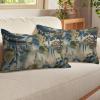 2 Pack Personalized Throw Pillow Cases 12x20 Inch Made in USA Chinoiserie Toile Lumbar Cushion Cases Blue Toile Dynasty Green Chinoiserie Gifts Bedroom Indoor Farmhouse Decorations Housewarming Gifts view 4