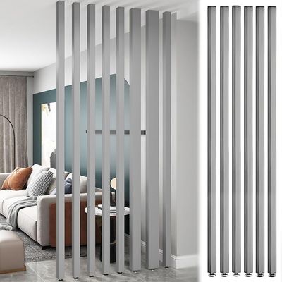 6 Pack No-Drill Wood Room Divider, Floor-to-Ceiling Decorative Privacy Screens, Adjustable Wall Partition Slats for Room Separation, Stylish Space Divider Columns