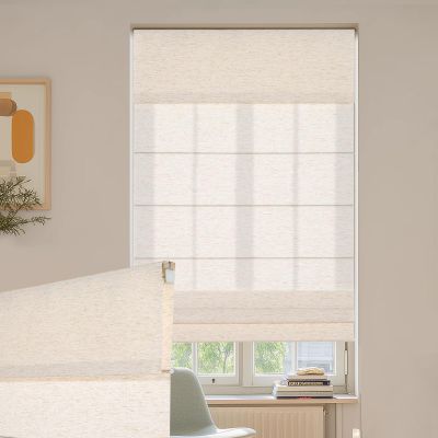 Persilux No Drill LightFiltering Roman shades for Windows,Cream,43.5"Wx48"H