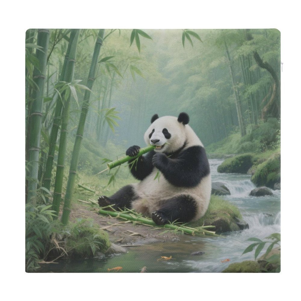 NLGHFTOCO Square Memory Foam Giant Pandas in The Bamboo Forests of Sichuan (2) Printed Cushion - Removable Zipper Cover, Ergonomic, Effectively Relieve Pressure on Office Chair/in-Car/Dining Chair