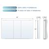 WELLFOR 52" x 30" Rectangle Medicine Cabinet Mirror, Surface Mount or Recessed Medicine Cabinet with Tempered Mirror, Anodized Chrome Aluminum Frame, Bathroom Mirror with Storage view 2