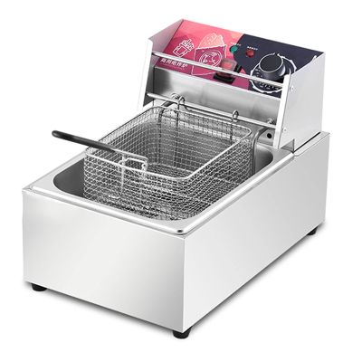 10L Electric Fryer with Basket & Lid Countertop Stainless Steel Kitchen Fryer Fryer Machine with Adjustable Timer Easy to Clean Powerful 2500 Watts