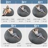 4FT Bean Bag Chairs Teardrop Bean Bag Chairs for Adults Beanbag Chair with Memory Foam Filled Soft Plush Leaf alongside Stripe Faux Fur Washable Cover for Dorm, Bedroom(Plush DGY) view 2