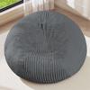 4FT Bean Bag Chairs Teardrop Bean Bag Chairs for Adults Beanbag Chair with Memory Foam Filled Soft Plush Leaf alongside Stripe Faux Fur Washable Cover for Dorm, Bedroom(Plush DGY) view 3
