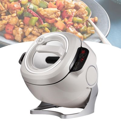 110V Automatic Cooking Machine, 6L Auto Cooking Woks, A-Click Smart Start, Three Speed Adjustable, 360 Automatic Rotation, for Stir Frying, Stewing, with Smart Touch