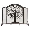 Fireplace Screen Guard, Fireplace Screen Guard, Black Solid Wrought Iron Frame with Door, Free Standing Metal MeshGuard, for Living Room Bedroom Decor view 1