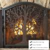 Fireplace Screen Guard, Fireplace Screen Guard, Black Solid Wrought Iron Frame with Door, Free Standing Metal MeshGuard, for Living Room Bedroom Decor view 3
