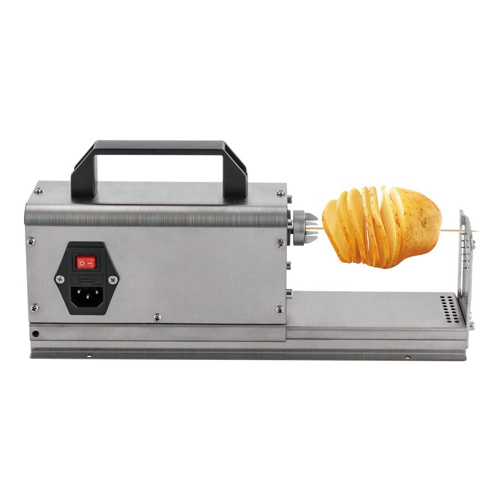 3-in-1 Electric Tornado Potato Slicer - Stainless Steel Curly Fries Cutter & Spiral Vegetable Chopper - Perfect for Potato Chips & Twisted Snacks