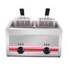 Gas Fryer Commercial Fryers Commercial Countertop Gas Fryer Stainless Steel Independent Temperature Control Even Heating with Basket/Splashproof Lid Fryer,Double Cylinder view 1