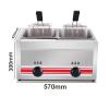 Gas Fryer Commercial Fryers Commercial Countertop Gas Fryer Stainless Steel Independent Temperature Control Even Heating with Basket/Splashproof Lid Fryer,Double Cylinder view 2