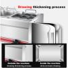 Gas Fryer Commercial Fryers Commercial Countertop Gas Fryer Stainless Steel Independent Temperature Control Even Heating with Basket/Splashproof Lid Fryer,Double Cylinder view 4