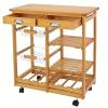 EHVYBDX Storage Rack Rolling Wood Kitchen Trolley Cart Dining Storage Drawers Stand Durable Trolley view 1