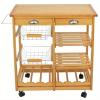 EHVYBDX Storage Rack Rolling Wood Kitchen Trolley Cart Dining Storage Drawers Stand Durable Trolley view 2