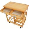 EHVYBDX Storage Rack Rolling Wood Kitchen Trolley Cart Dining Storage Drawers Stand Durable Trolley view 3