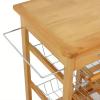 EHVYBDX Storage Rack Rolling Wood Kitchen Trolley Cart Dining Storage Drawers Stand Durable Trolley view 4