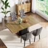 5-Piece Extendable Dining Table Set for 4,Modern 63''-79'' Expandable Kitchen Table with 4 Velvet Chairs, Thickened Wooden Table Dining Room, Kitchen, Office view 2