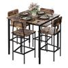 TJYGO Kitchen Table and Chairs of 4, 5 Piece Dining Table Set, Sturdy Industrial Space Saving Dinette Set for Pub, Family Dinners, Apartment, Rustic Brown view 1