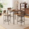 TJYGO Kitchen Table and Chairs of 4, 5 Piece Dining Table Set, Sturdy Industrial Space Saving Dinette Set for Pub, Family Dinners, Apartment, Rustic Brown view 2