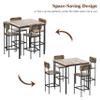 TJYGO Kitchen Table and Chairs of 4, 5 Piece Dining Table Set, Sturdy Industrial Space Saving Dinette Set for Pub, Family Dinners, Apartment, Rustic Brown view 4
