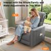Welzona Power Swivel Rocker Recliner, 360 Swivel Nursery Rocking Chair, PU Leather Glider Rocking Recliner, Infinite Position Electric Chair for Adults with USB Port for Living Room, Dark Gray view 2