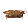 SUZEPER 2 Tier Cloud Shape Wooden Coffee Table,Modern Irregular Center Table with Storage,Simple End Tables with Sturdy Legs for Livingroom Bedroom(39.3" W x 19.6" D x 19.6" H, Walnut) view 2