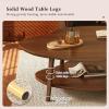 SUZEPER 2 Tier Cloud Shape Wooden Coffee Table,Modern Irregular Center Table with Storage,Simple End Tables with Sturdy Legs for Livingroom Bedroom(39.3" W x 19.6" D x 19.6" H, Walnut) view 3