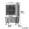 Mobile Air Conditioner, 3 In 1 Evaporative Air Cooler, 3 Wind Speeds, 50L Water Tank, with 6 Ice Boxes & Remote Control, 1-7H Timer, Portable Air Conditioner Fan, for Home Office Dorm (Size : 50L) view 3