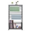 16-Tier Double-Sided Ribbon Holder Organizer Rack with Storage Basket & Wheels, Multifunctional Flower Wrapping Paper Display Stand for Craft Rooms, Flower Shops (Black, 31.5''W x 12.6''D x 59.06''H) view 1