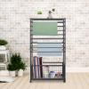 16-Tier Double-Sided Ribbon Holder Organizer Rack with Storage Basket & Wheels, Multifunctional Flower Wrapping Paper Display Stand for Craft Rooms, Flower Shops (Black, 31.5''W x 12.6''D x 59.06''H) view 3