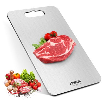 APMRQIB Titanium Cutting Board, 100% Pure Titanium Cutting Boards for Kitchen, Double Sided Non Toxic Cutting Board, Hygiene Durable Dishwasher Safe 13 8 (L)