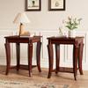 Set of 2 Wood Small End Table with Storage Shelf, 19.7"Dx23.8"H view 1