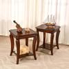 Set of 2 Wood Small End Table with Storage Shelf, 19.7"Dx23.8"H view 2