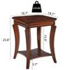 Set of 2 Wood Small End Table with Storage Shelf, 19.7"Dx23.8"H view 3
