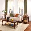Set of 2 Wood Small End Table with Storage Shelf, 19.7"Dx23.8"H view 4