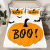 meiyoeat Pumpkin Lantern Bed Sheets Set Full Size Bat Bed Set for Kids Boys Girls Halloween Deep Pocket Fitted Sheet Breathable Soft Lightweight Microfiber view 2