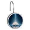 12 Pcs Growing Lotus Shower Curtain Hooks, Rust Resistant Hooks Rings for Bathroom, Glass Stainless Steel Decorative Shower Rings for Shower Curtains Rods view 1