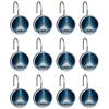12 Pcs Growing Lotus Shower Curtain Hooks, Rust Resistant Hooks Rings for Bathroom, Glass Stainless Steel Decorative Shower Rings for Shower Curtains Rods view 2