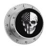 Am-erican Flag Skull Skeleton Kitchen Timer 60 Minute Wind Up Magnetic Timer for Cooking Baking view 1
