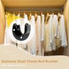 6 Pcs Stainless Steel Closet Rod Brackets for 1-Inch Diameter Rods, Curtain Support Holders for Closet, Shower, Window view 2