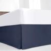 Luxury Cal King Bed Skirt 18 Inch Tailored Drop Soft Quadruple Pleated Ruffle 100% Supima Cotton 600TC Easy Fit Dust Ruffle Hotel Quality Navy Blue view 1