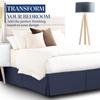 Luxury Cal King Bed Skirt 18 Inch Tailored Drop Soft Quadruple Pleated Ruffle 100% Supima Cotton 600TC Easy Fit Dust Ruffle Hotel Quality Navy Blue view 2