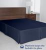 Luxury Cal King Bed Skirt 18 Inch Tailored Drop Soft Quadruple Pleated Ruffle 100% Supima Cotton 600TC Easy Fit Dust Ruffle Hotel Quality Navy Blue view 3