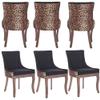 OIKIIWOO Rustic Dining Chairs Set of 6,Fabric Upholstered Side Chairs for Kitchen Dining Room,Living Room,Accent Dining Table Chair with Rustic Wood Legs and Nailhead Trim (Rustic Leopard, 6 PC) view 1
