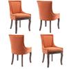 OIKIIWOO Rustic Dining Chairs Set of 4,Fabric Upholstered Side Chairs for Kitchen Dining Room,Living Room,Accent Dining Table Chair with Rustic Wood Legs and Nailhead Trim (Rustic Orange, 4 PC) view 1